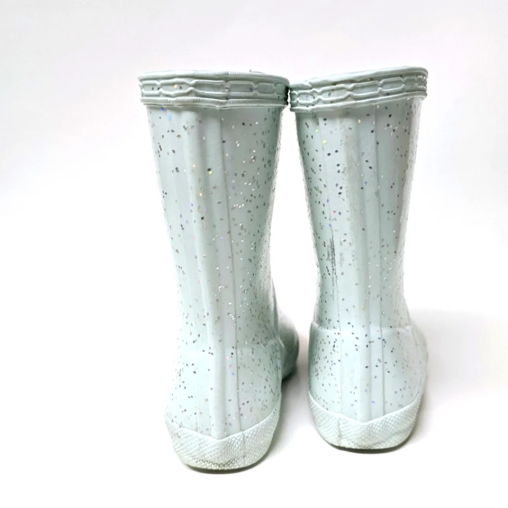 Hunter Glentle Blue Glitter Rain Boots UK6 US 7